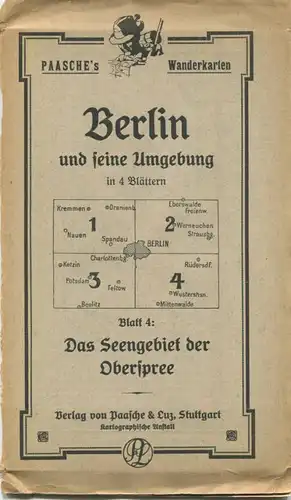 Deutschland - Paasche 's Wanderkarten - Berlin und seine Umgebung 20er Jahre - Blatt 4 Das Seengebiet der Oberspree 1:75