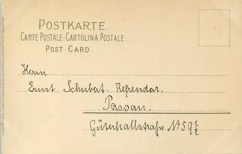 Von Wald und Wiese - Spaziergänger mit Hund - Meissner & Buch Leipzig - Serie 1230 - beschrieben 1903