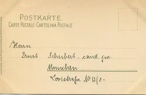 Am Weiher - Haus am See - Schwäne - Meissner & Buch Leipzig - Serie 1189 - beschrieben 1903