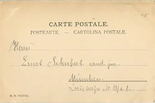 Frau mit Hut - Künstlerkarte signiert R. R. v. Wichera - beschrieben 1903 -  - M.M. Vienne