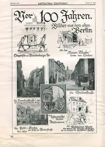 Mitropa Zeitung 1931 - Ausgabe Berlin - 30 Seiten Wissenswertes und Werbung - viele Abbildungen - Berliner Droschken - B