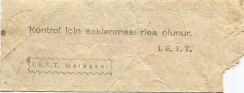 Türkei - I. E. T. T. Istanbul Elektrik Tramvay Tünel - Fahrschein 60 Kr.