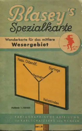 Deutschland - Blasey 's Spezialkarte - Wanderkarte für das mittlere Wesergebiet 1:100000 - Kartographische Abteilung der
