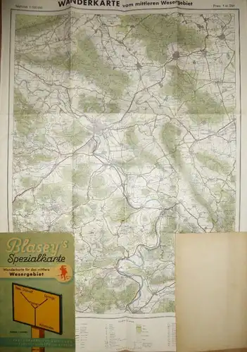 Deutschland - Blasey 's Spezialkarte - Wanderkarte für das mittlere Wesergebiet 1:100000 - Kartographische Abteilung der
