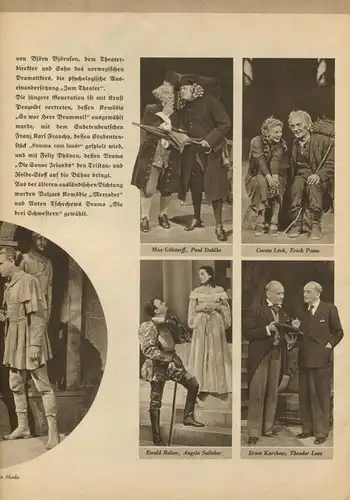 Deutsches Theater und Kammerspiele Berlin - Direktion Heinz Hilpert - Spielzeit 1938/39 - 2 Doppelseiten DINA4-Format mi
