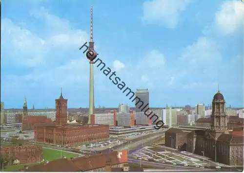 Berlin - Fernsehturm - Rathaus - Foto-Ansichtskarte