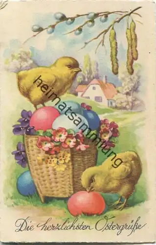 Die herzlichsten Ostergrüsse - Küken - Eier