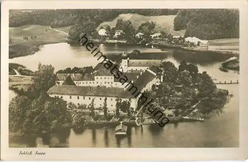 Schloss Seeon - Fliegeraufnahme - Foto-Ansichtskarte - Verlag H. Feldbauer München