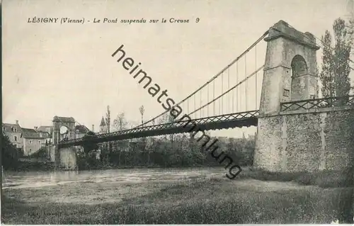 86270 Lesigny - Vienne - Le Pont suspendu sur la Creuse