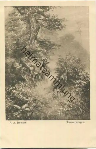 Jagd - R. A. Jaumann - Sommermorgen - Künstleransichtskarte ca. 1900