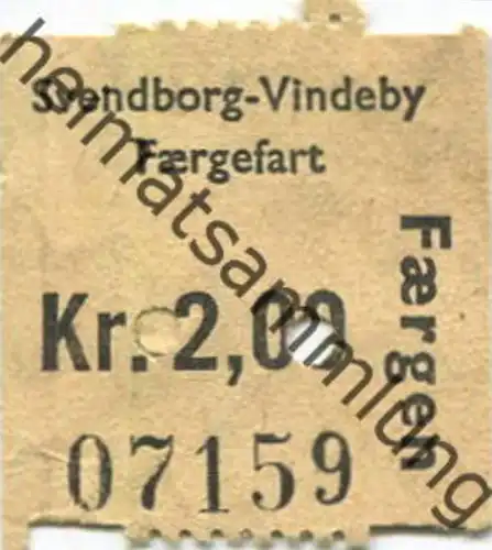 Dänemark - Svendborg-Vindeby - Fähre Fahrkarte