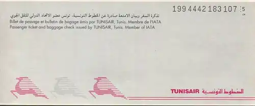 Tunisair 1993 - Zürich Tunis Zürich