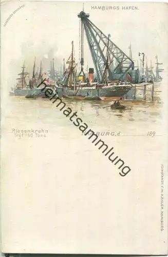 Hamburg - Hafen - Riesenkrahn - Verlag F. W. Kähler Hamburg