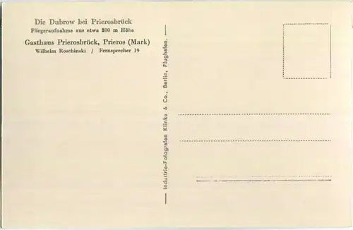 Prieros - Dubrow bei Prierosbrück - Foto-Ansichtskarte - Luftaufnahme - Verlag Klinke & Co. Berlin