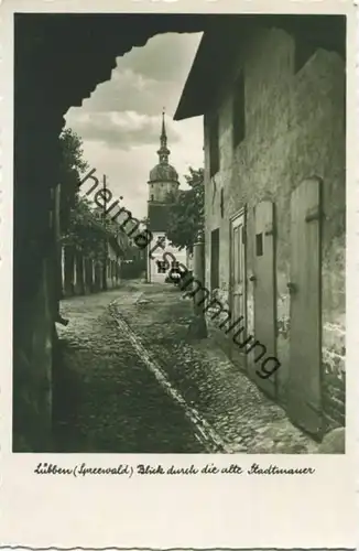 Lübben Spreewald - Blick durch die alte Stadtmauer - Foto-AK 30er Jahre - Verlag W. Knoch Lübben
