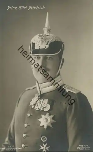 Prinz Eitel Friedrich von Preussen - Verlag Gustav Liersch & Co. Berlin - Phot. Erich Sellin Berlin