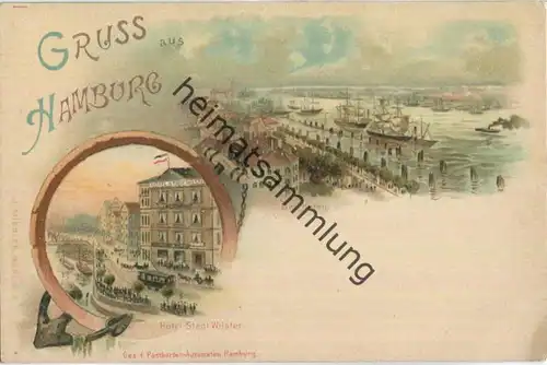 Hamburg - Hotel Stadt Wilster - Künstler-Ansichtskarte - Verlag J. Miesler Berlin