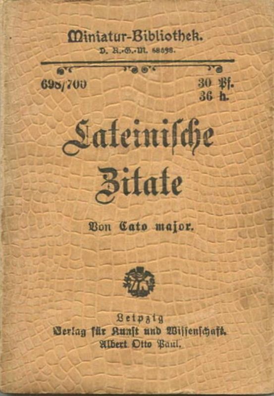 Miniatur Bibliothek Nr Lateinische Zitate Von Cato Major Cm Miniatur Bibliothek Nr Lateinische Zitate Von Cato Major Cm