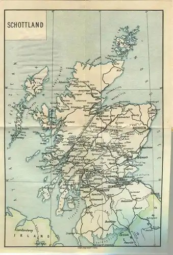 Miniatur-Bibliothek Nr. 964/966 - Reiseführer Schottland mit einer Karte von W. Kayser - 8cm x 12cm - 150 Seiten ca. 191