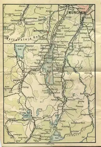 Miniatur-Bibliothek Nr. 969 - Reiseführer Der Starnberger See und Umgebung mit einer Karte von Dr. Paul Sakolowski - 8cm