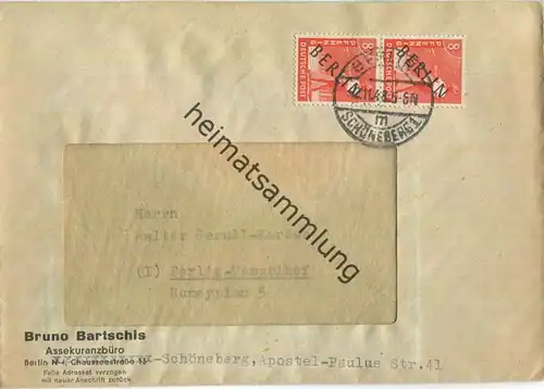 Brief Berlin - zweimal 8 Pf. Schwarzaufdruck - Ortsbrief 1948