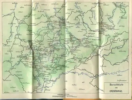 Miniatur-Bibliothek Nr. 1133-1134 - Reiseführer Erzgebirge mit farbigem Plan - 8cm x 12cm - 62 Seiten ca. 1910 - Verlag