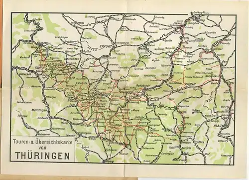 Miniatur-Bibliothek Nr. 1135-1136 - Reiseführer Der Thüringer Wald mit farbigem Plan - 8cm x 12cm - 60 Seiten ca. 1910 -