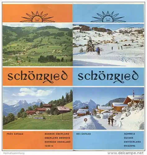 Schönried 1970 - Faltblatt mit 12 Abbildungen - Ortsplan