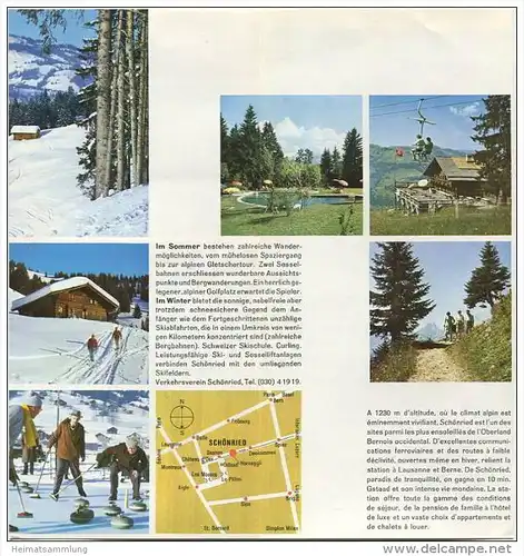 Schönried 1970 - Faltblatt mit 12 Abbildungen - Ortsplan
