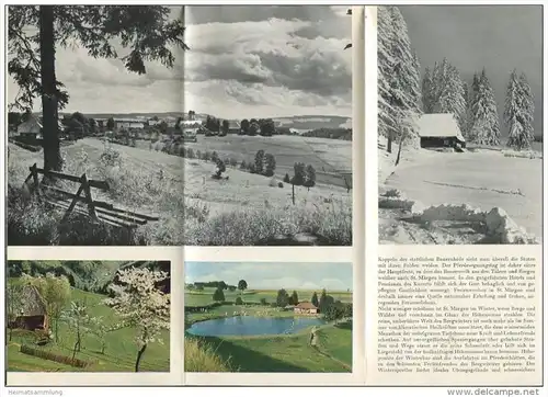 St. Märgen 1961 - Faltblatt mit 15 Abbildungen - Unterkunfts- und Preisverzeichnis mit Ortsplan