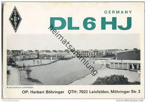 QSL - QTH - Funkkarte - DL6HJ - Leinfelden - 1969