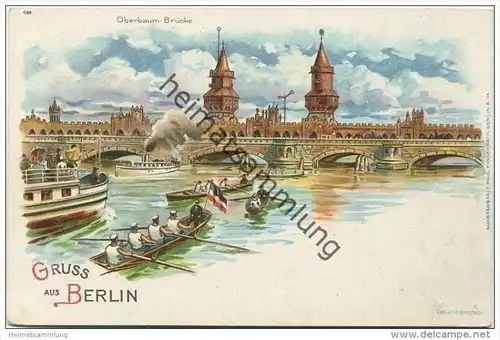 Berlin-Kreuzberg - Oberbaum Brücke ca. 1900