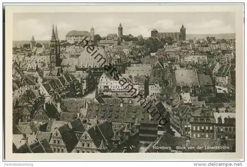 Nürnberg - Blick von der Lorenzkirche - Foto-AK