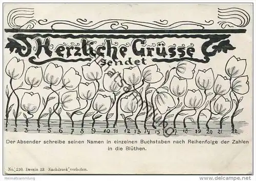 Herzliche Grüsse sendet - Der Absender schreibe seinen Namen ... - ca. 1900
