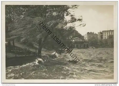 Hamburg - Sturm an der Alster - Foto-AK Grossformat 30er Jahre