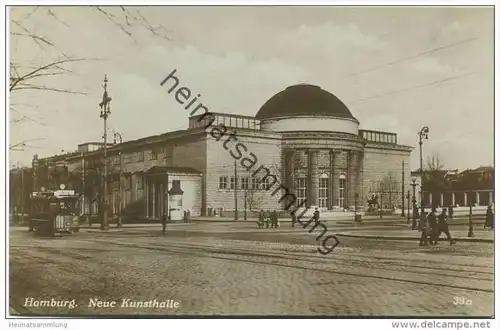 Hamburg - Neue Kunsthalle - Strassenbahn - Foto-AK 1931