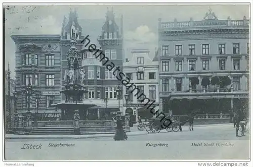 Lübeck - Siegesbrunnen - Klingenberg - Hotel Stadt Hamburg