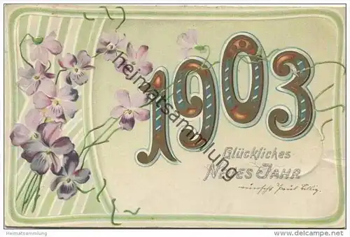 Glückliches Neues Jahr 1903 - Veilchen