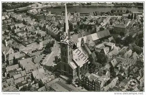 Lübeck - Jakobikirche - Luftaufnahme - Foto-AK 50er Jahre