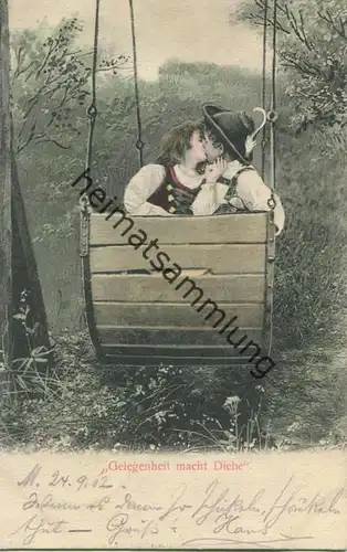 Kinder in Tracht - Gelegenheit macht Diebe gel. 1902