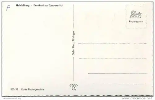 Heidelberg - Krankenhaus Speyererhof - Foto-AK