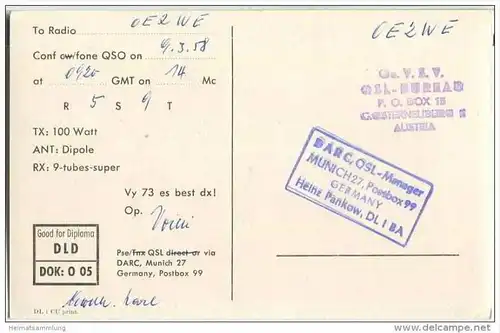 QSL - QTH - Funkkarte - DL3PV - Dortmund - 1958