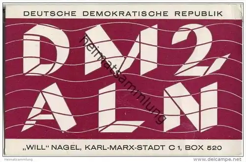 QSL - QTH - Funkkarte - DM2ALN - Karl-Marx-Stadt - 1959