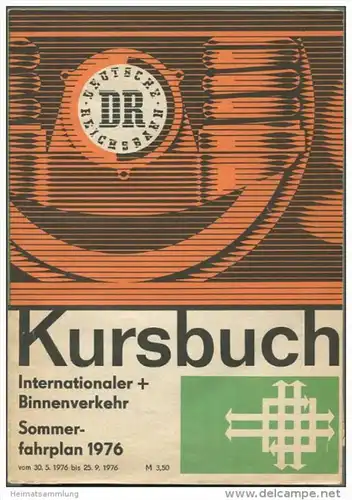 Kursbuch der Deutschen Reichsbahn - Sommerfahrplan 1976 mit 2 Übersichtskarten - Internationaler und Binnenverkehr - Min