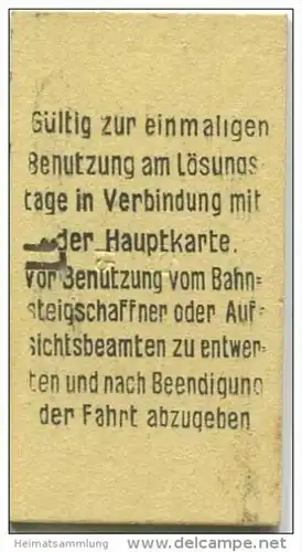 Deutschland - Berlin - Tempelhof 1941 5Rpf. - Zusatzfahrkarte für den Stadt- Ring und Vorortverkehr - Gültig zum Übergan