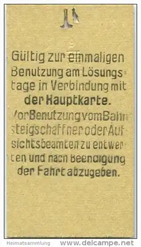 Deutschland - Berlin - Tempelhof 1935 30Rpf. - Zusatzfahrkarte für den Stadt- Ring und Vorortverkehr - Gültig zum Überga
