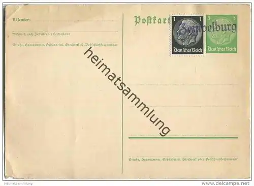 Postkarte - Deutsches Reich mit einzeiligem Stempel Zempelburg