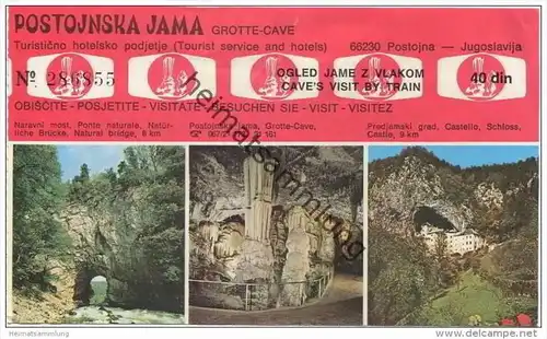 Slovenien - Postojna - Postojnska Jama - Grotte Cave - Ticket Eintrittskarte