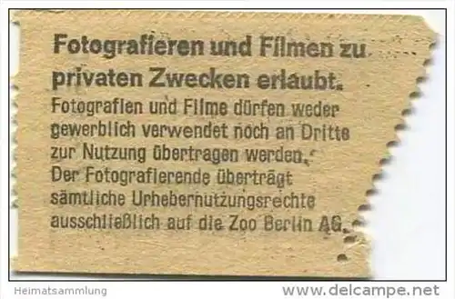 Deutschland - Berlin - Aquarium des Zoologischen Gartens - Eintrittskarte