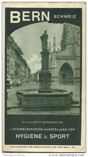 Bern 1931 - 1. Schweizerische Ausstellung für Hygiene und Sport in Bern (Hyspa) - Faltblatt mit 12 Abbildungen - Herausg
